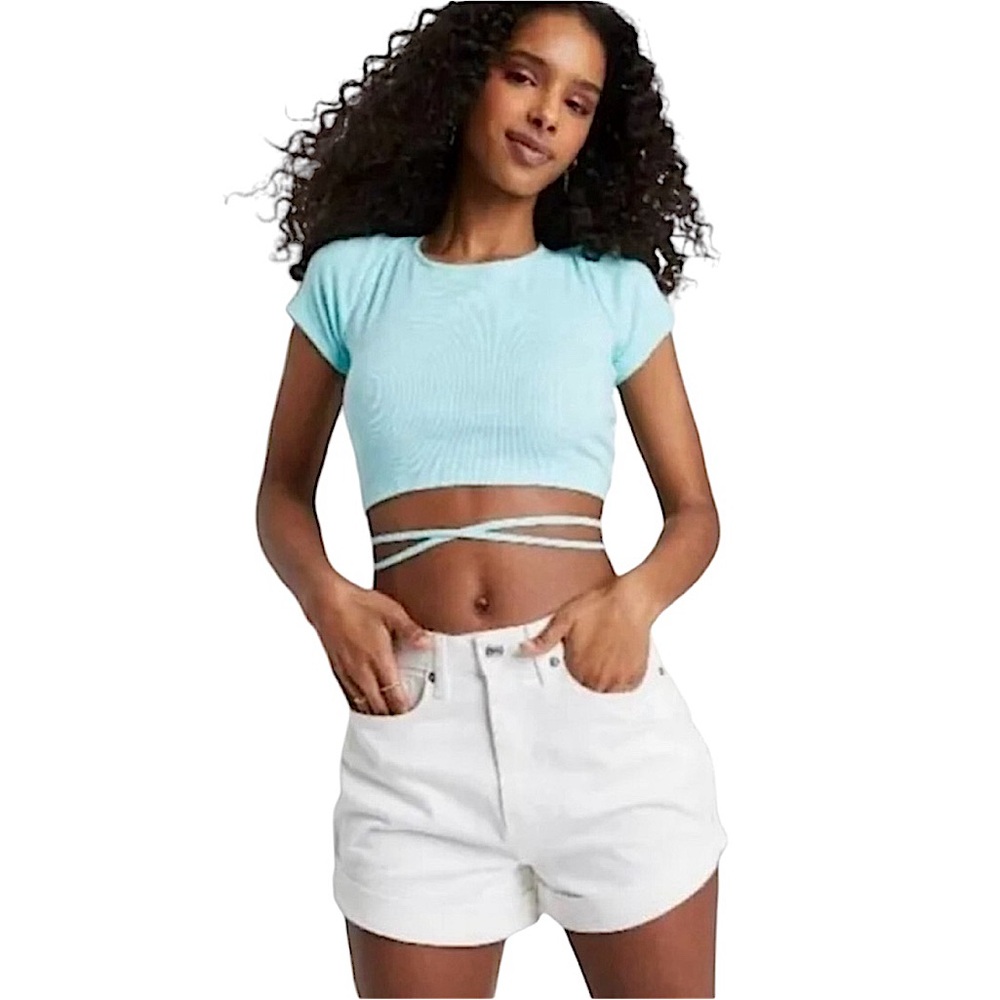 Wild Fable White Denim Highest Rise Short Shorts Size 4 Regular
